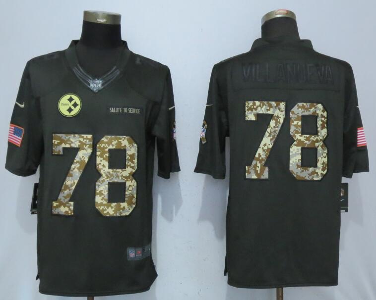 Men Pittsburgh Steelers #78 Villanueva Green Anthracite Salute To Service Limited Jersey->women nfl jersey->Women Jersey